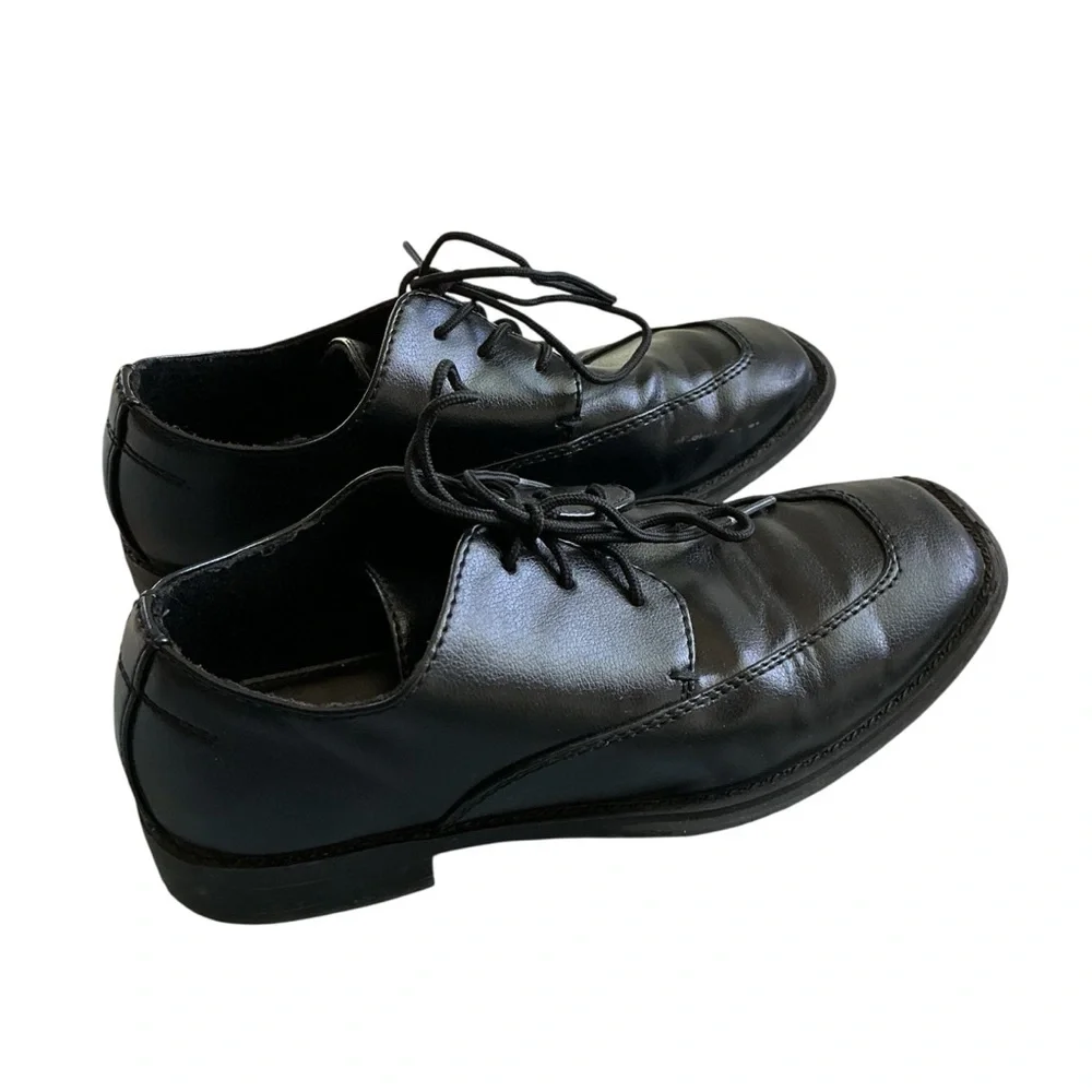 Sonoma Youth Boy's Alexander Lace Up Comfort Dress Shoes Black Size 1 Church